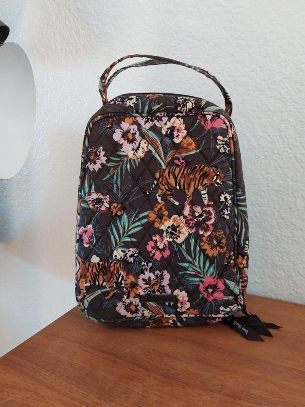 vera bradley bali jungle Tiger and floral print backpack with pink, white, and b